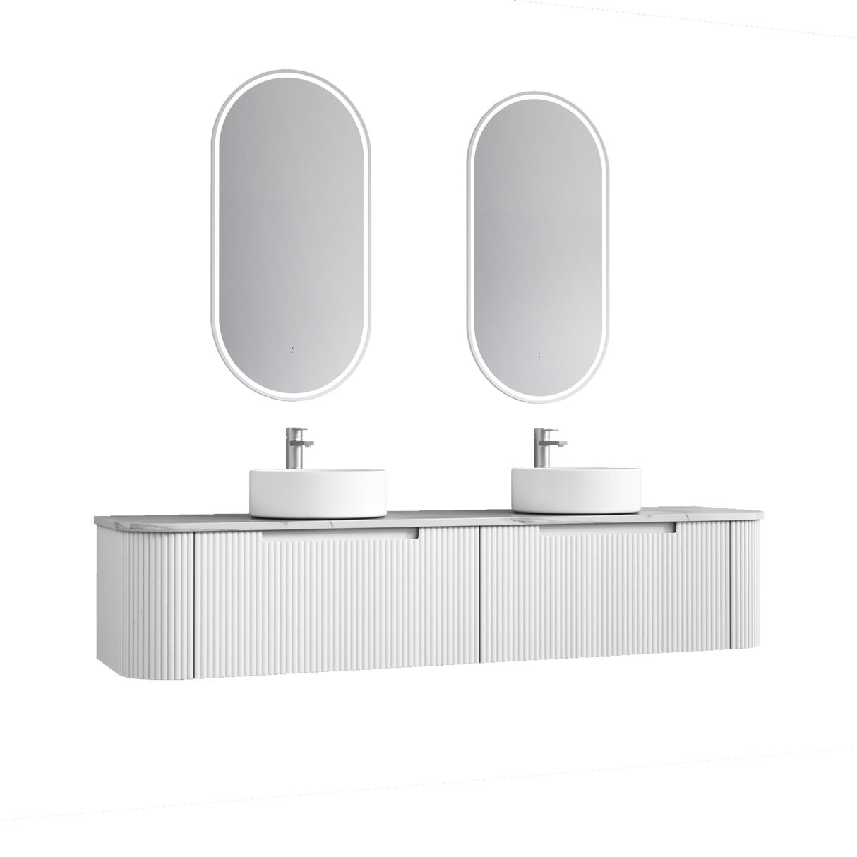 PETRA MARK II Wall Hung Curve Vanity Matte White (All Sizes)