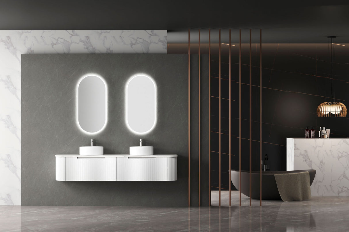 PETRA MARK II Wall Hung Curve Vanity Matte White (All Sizes)