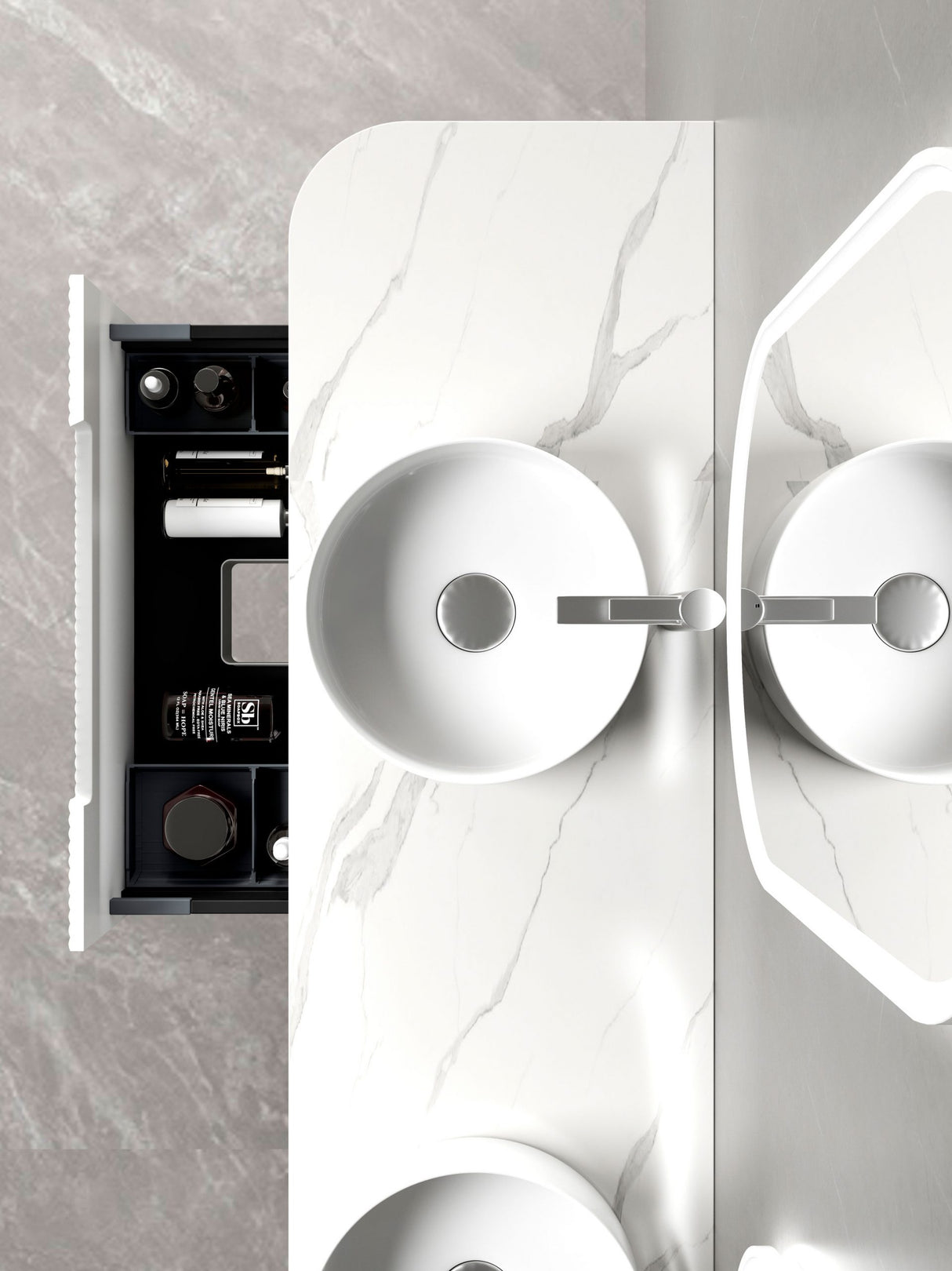 PETRA MARK II Wall Hung Curve Vanity Matte White (All Sizes)