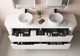 CURVA Wall Hung Fluted Curved Vanity Matte White (All Sizes)