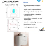 CURVA Wall Hung Fluted Curved Vanity Matte White (All Sizes)