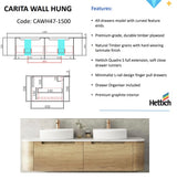 CARITA Wall Hung Curved Vanity Oak (All Sizes)