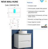 NEVA Wall Hung Vanity Matte White (All Sizes)