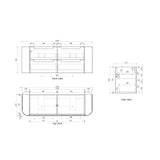 VARCELLI Tier Wall Hung Curve Vanity Harvest Oak (All Sizes)
