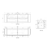 VARCELLI Tier Wall Hung Curve Vanity Harvest Oak (All Sizes)