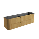 VARCELLI Tier Wall Hung Curve Vanity Harvest Oak (All Sizes)