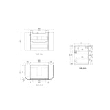 VARCELLI Tier Wall Hung Curve Vanity Harvest Oak (All Sizes)