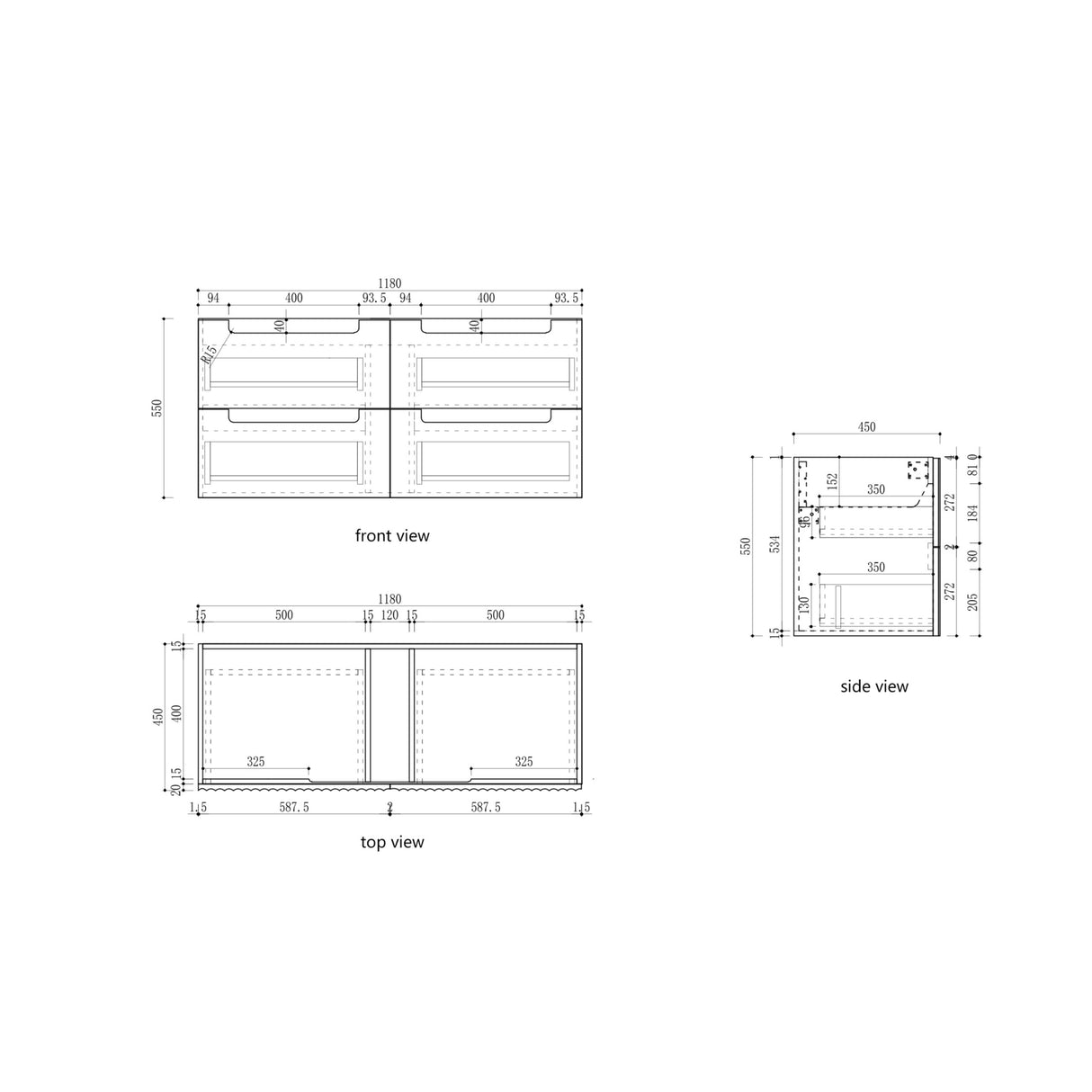 Lovina Tier Wall Hung Vanity Harvest Oak (All Sizes)