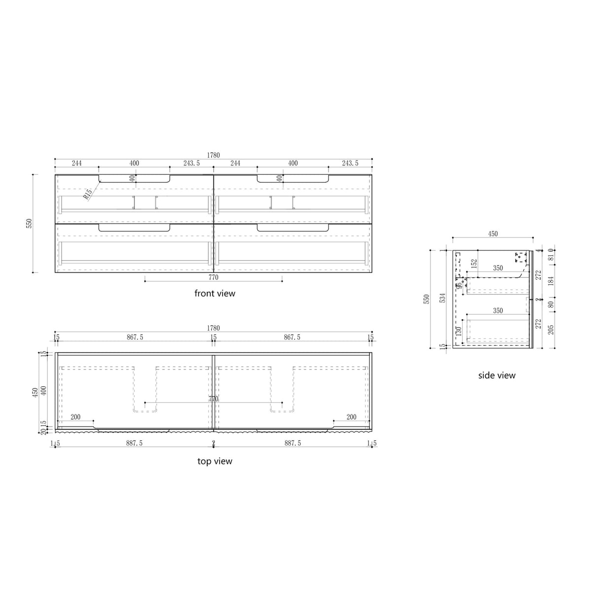 Lovina Tier Wall Hung Vanity Harvest Oak (All Sizes)