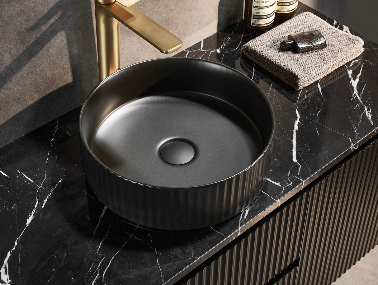 Brindabella Wall Hung Vanity (Middle Drawer) 1200mm (Single/Double Bowl) (Matte Black)