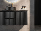 Brindabella Wall Hung Vanity (Middle Drawer) 1200mm (Single/Double Bowl) (Matte Black)