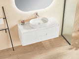 Brindabella Wall Hung PVC Cabinet (Middle Drawer) 1200mm (Single/Double Bowl) (Matte White)