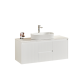 Brindabella Wall Hung PVC Cabinet (Middle Drawer) 1200mm (Single/Double Bowl) (Matte White)