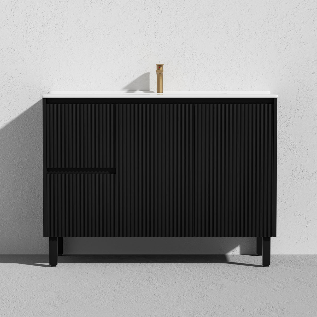 Brighton Freestanding PVC Vanity 1200mm (Single Bowl) (Matte Black)