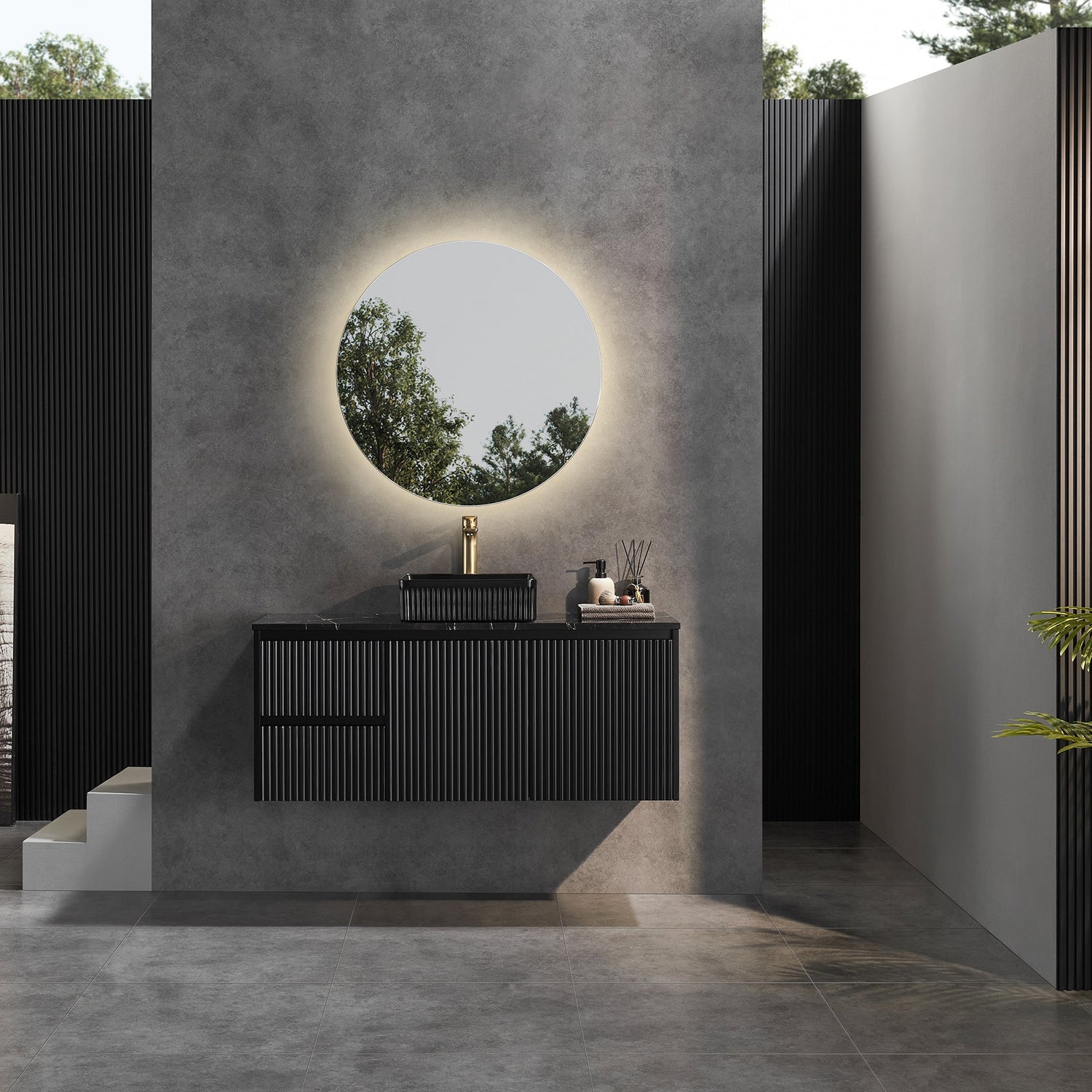 Brindabella Wall Hung PVC Cabinet 1200mm (Single Bowl) (Matte Black)