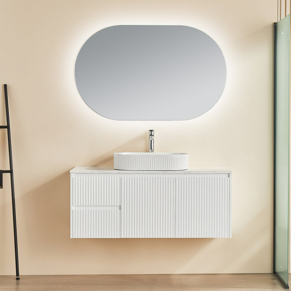 Brindabella Wall Hung PVC Cabinet 1200mm (Single Bowl) (Matte White)