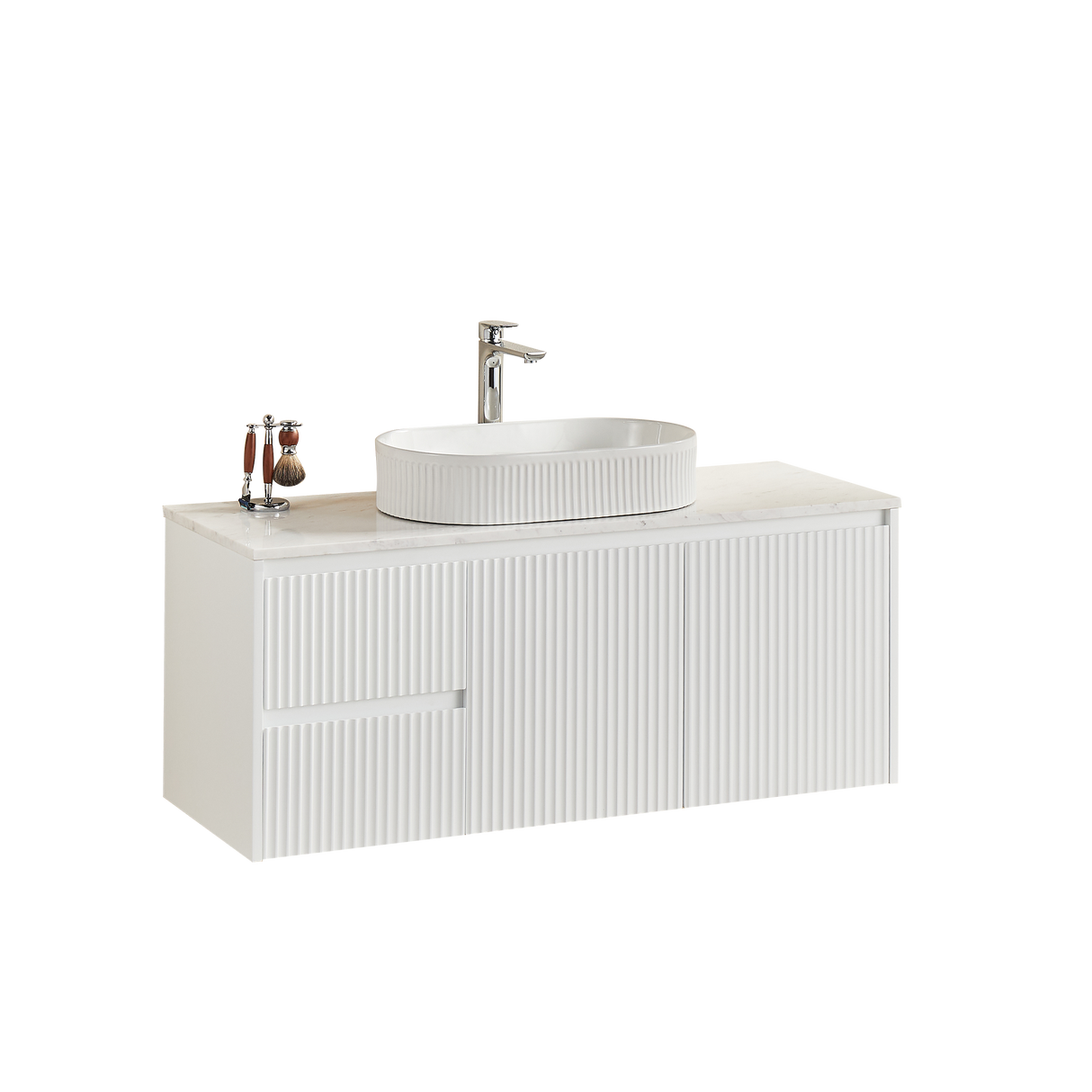 Brindabella Wall Hung PVC Cabinet 1200mm (Single Bowl) (Matte White)