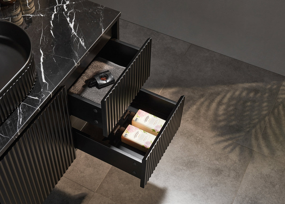 Brindabella Wall Hung PVC Cabinet 1200mm (Single Bowl) (Matte Black)