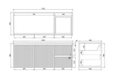 Brindabella Wall Hung PVC Cabinet 1200mm (Single Bowl) (Matte White)