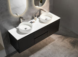 Brindabella Wall Hung Vanity (Middle Drawers) 1500mm (Single/Double Bowl) (Matte Black)