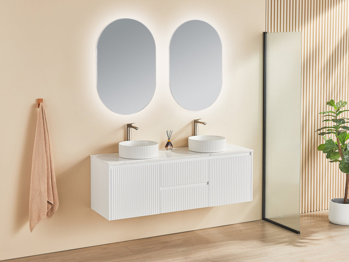 Brindabella Wall Hung PVC Cabinet (Middle Drawer) 1500mm (Single/Double Bowl) (Matte White)