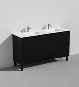Brighton Freestanding Vanity 1500mm (Single/Double Bowl) (Matte Black)