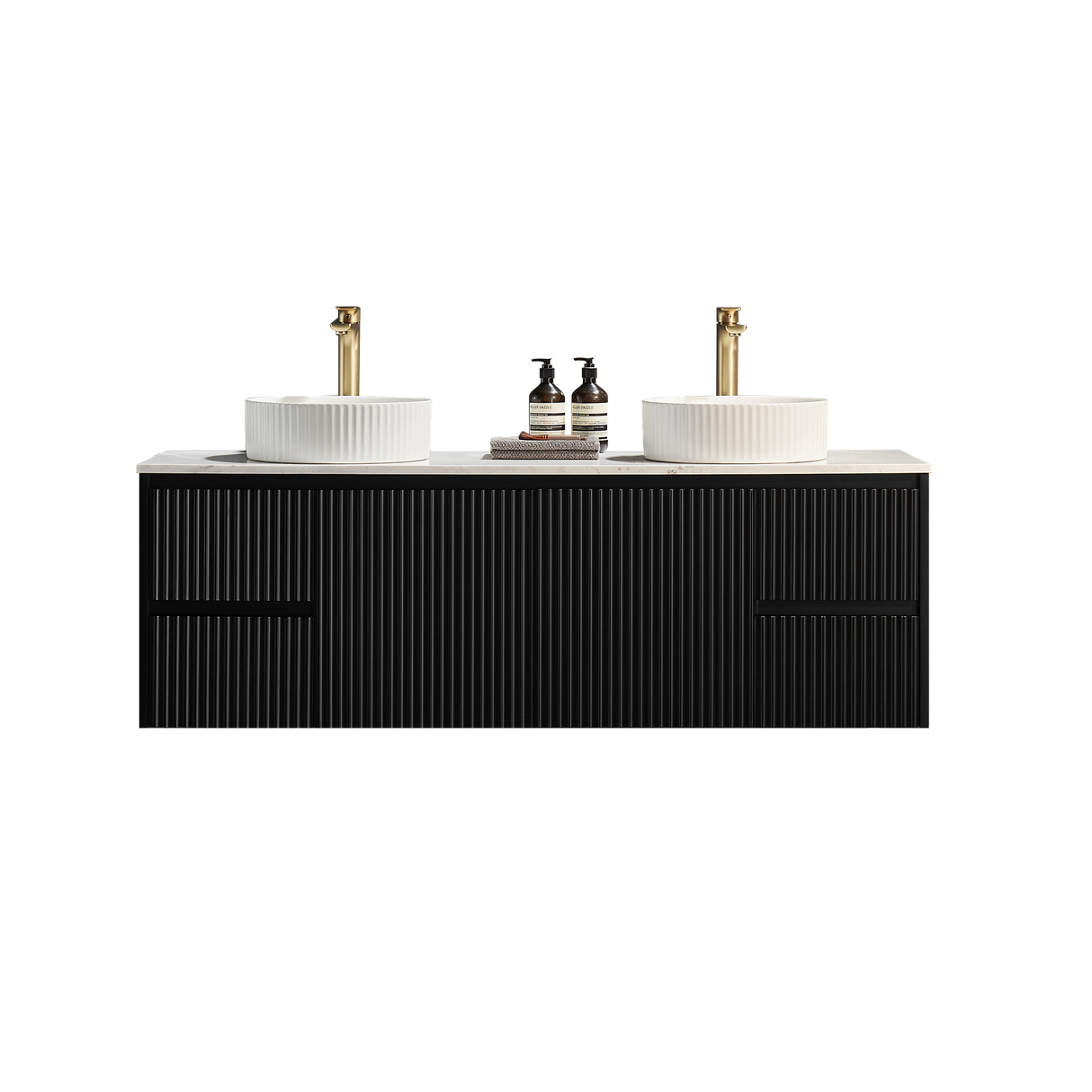 Brindabella Wall Hung PVC Cabinet 1500mm (Single/Double Bowl) (Matte Black)
