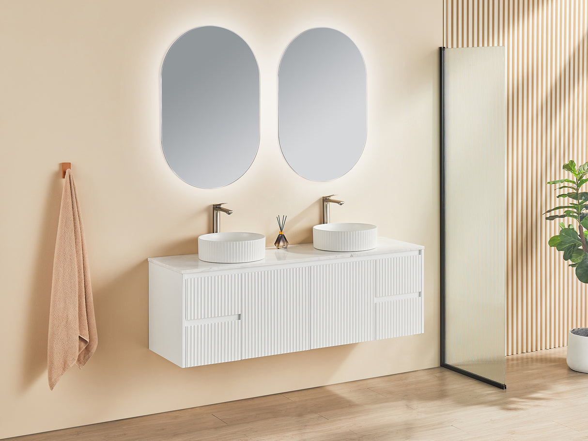 Brindabella Wall Hung PVC Cabinet 1500mm (Single/Double Bowl) (Matte White)