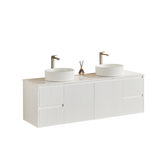 Brindabella Wall Hung PVC Cabinet 1500mm (Single/Double Bowl) (Matte White)