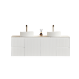 Brindabella Wall Hung PVC Cabinet 1500mm (Single/Double Bowl) (Matte White)