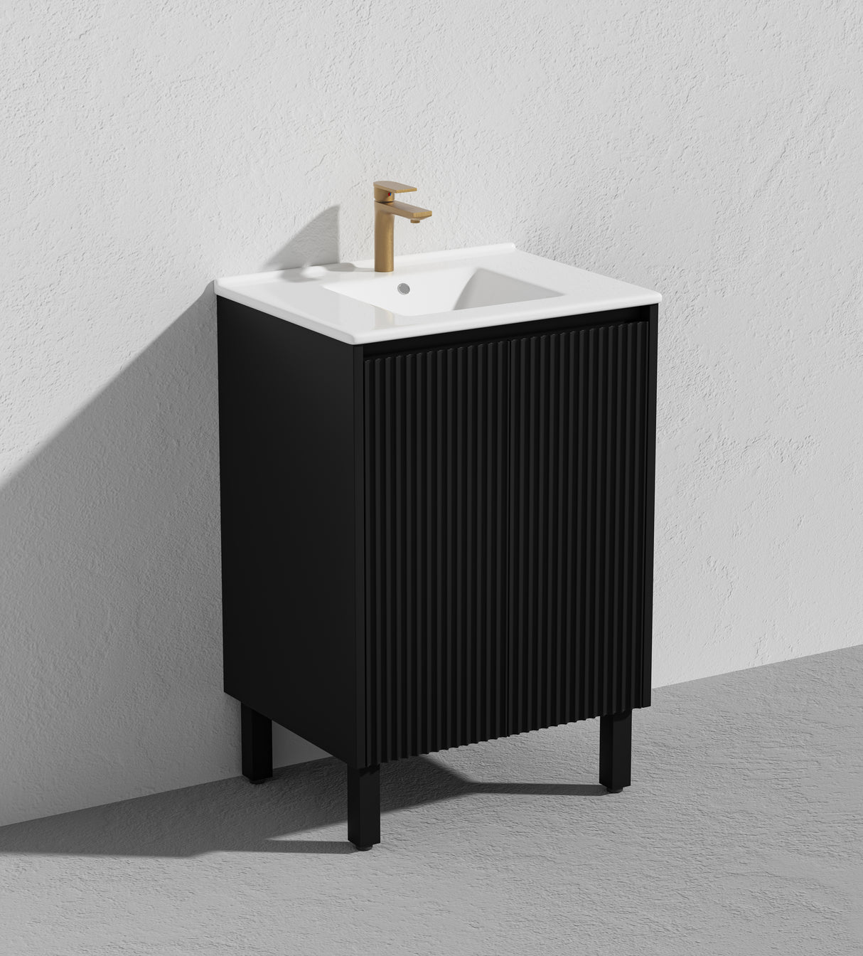 Brighton Freestanding PVC Vanity 600mm (Matte Black)