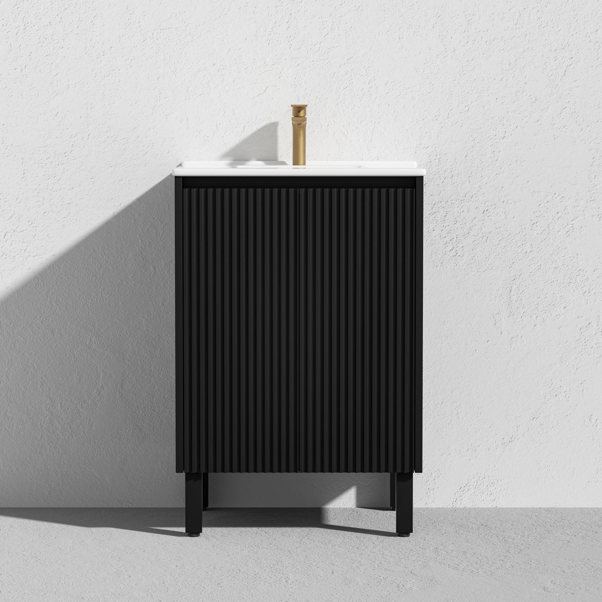Brighton Freestanding PVC Vanity 600mm (Matte Black)