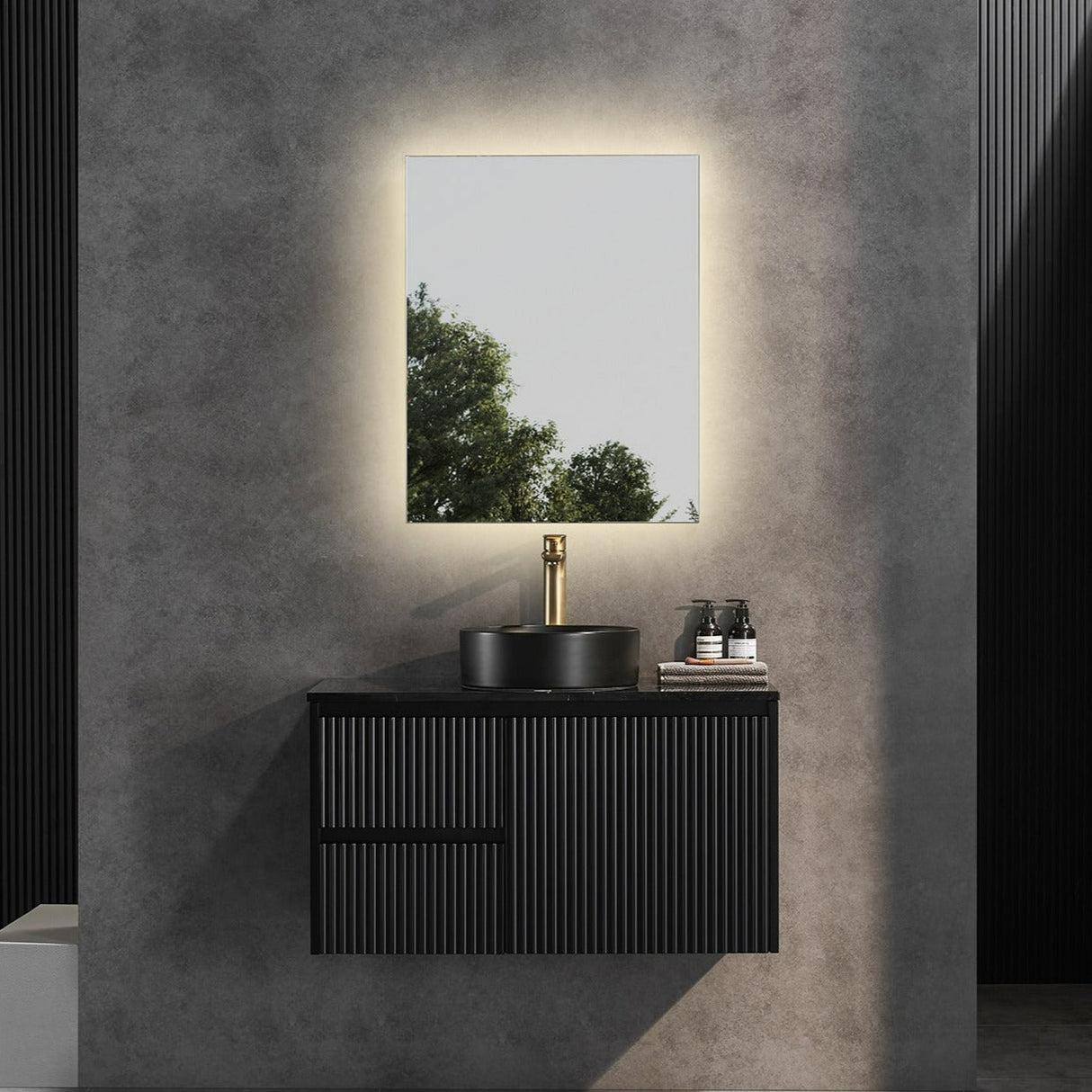 Brindabella Wall Hung PVC Cabinet 900mm (Matte Black)