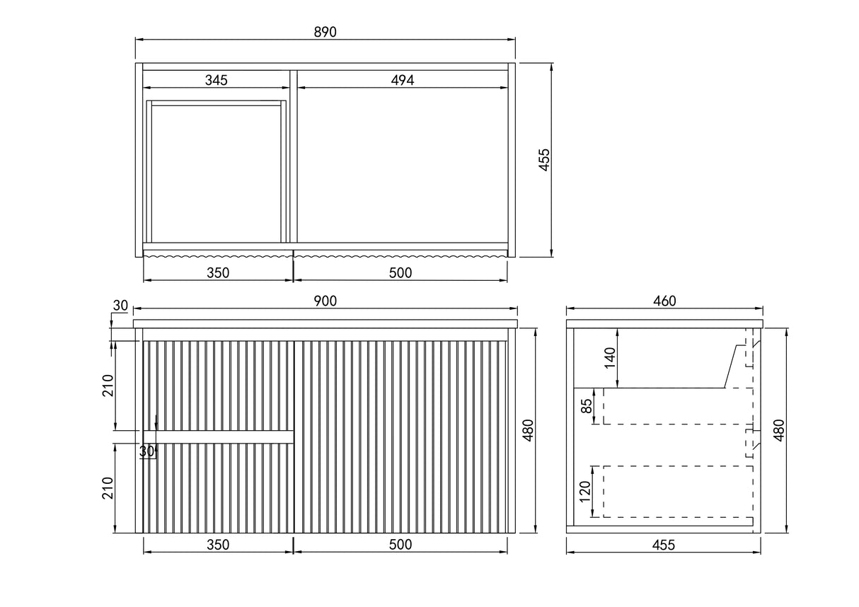 Brindabella Wall Hung PVC Cabinet 900mm (Matte White)