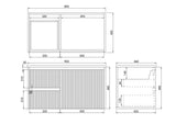 Brindabella Wall Hung PVC Cabinet 900mm (Matte Black)