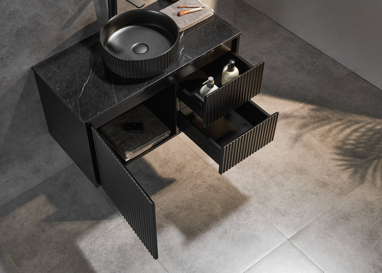Brindabella Wall Hung PVC Cabinet 900mm (Matte Black)