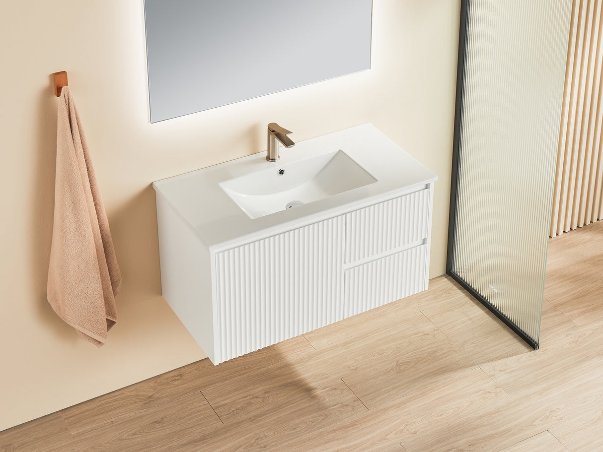 Brindabella Wall Hung PVC Cabinet 900mm (Matte White)