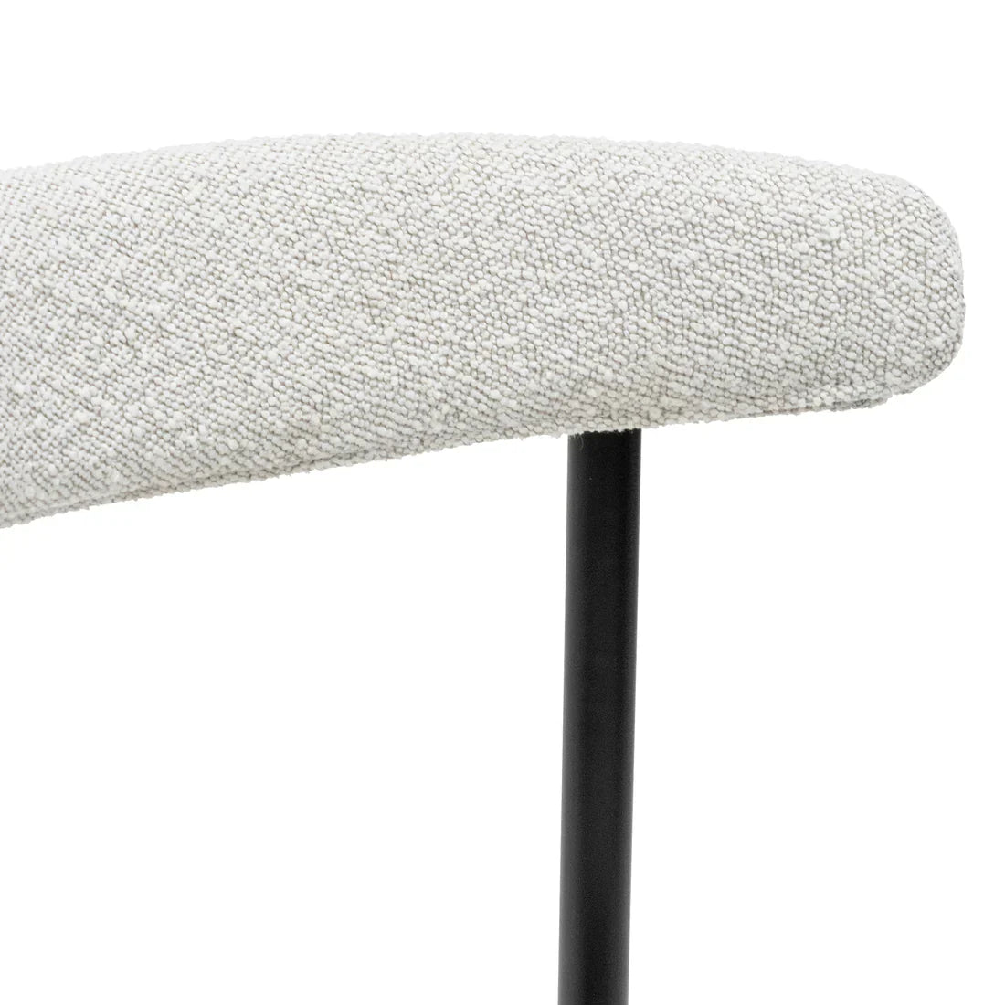 Calibre CDC6996-SD Fabric Dining Chair - Moon White Boucle and Black Legs