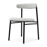 Calibre CDC6996-SD Fabric Dining Chair - Moon White Boucle and Black Legs