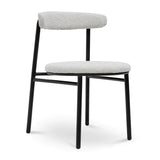 Calibre CDC6996-SD Fabric Dining Chair - Moon White Boucle and Black Legs