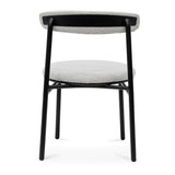 Calibre CDC6996-SD Fabric Dining Chair - Moon White Boucle and Black Legs