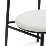Calibre CDC6996-SD Fabric Dining Chair - Moon White Boucle and Black Legs