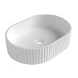 CELINE Fluted Solid Surface Matte White Basin (Oval:480x345x140)