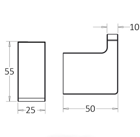 Ceram Robe Hook - Technical Drawing