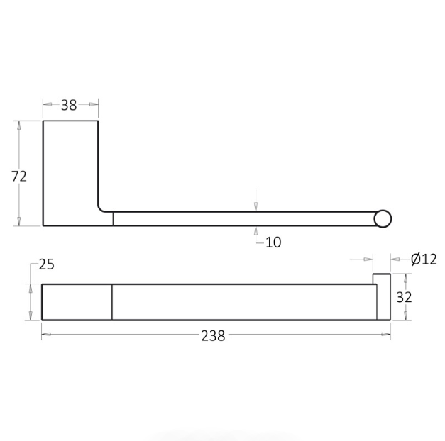 Ceram Towel Bar - Technical Drawing