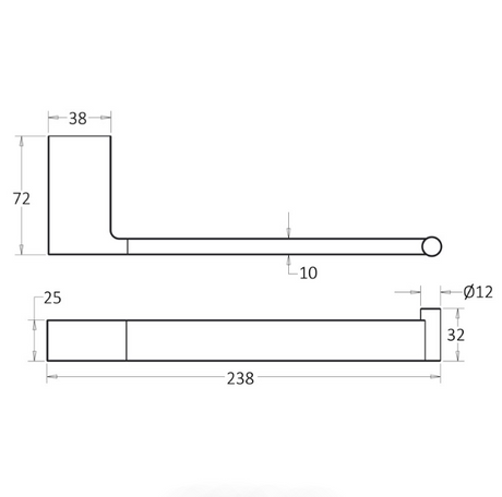 Ceram Towel Bar - Technical Drawing