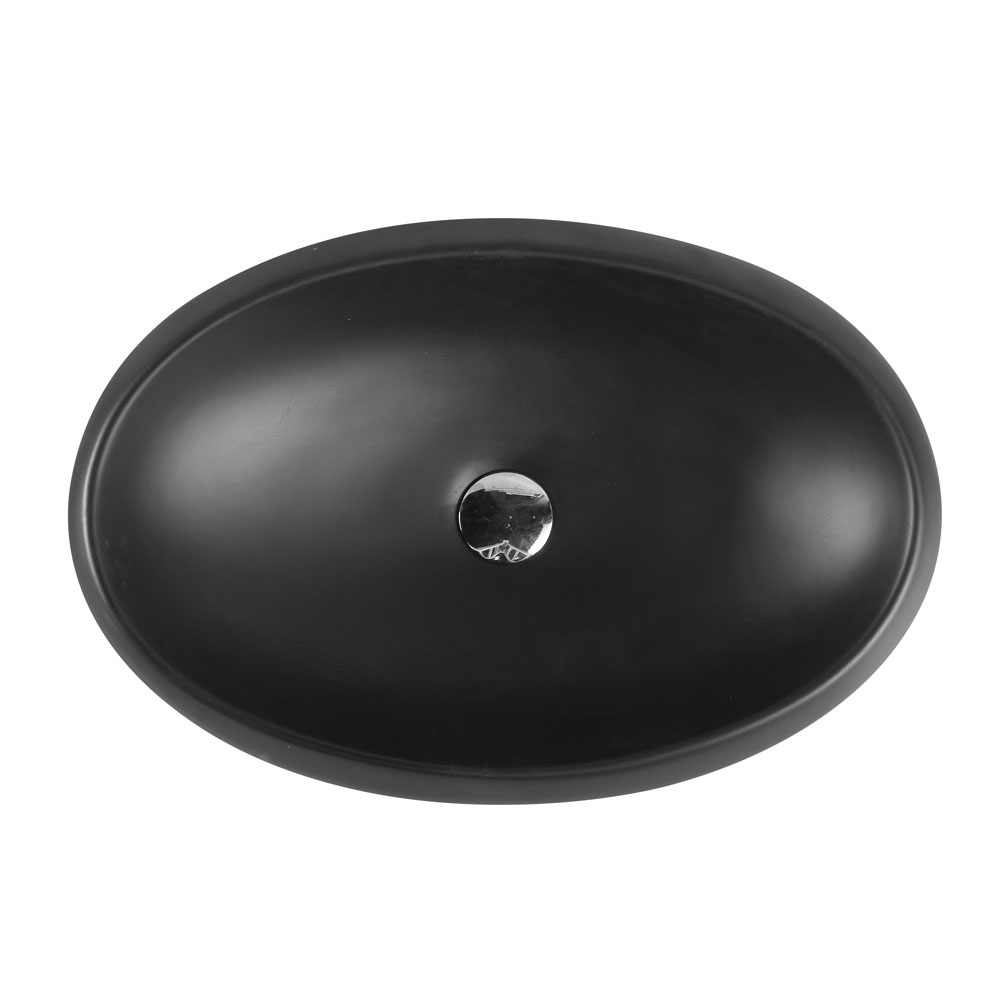 CHUR 33 Counter Top Basin - Matte Black (Oval: 610x410x150)