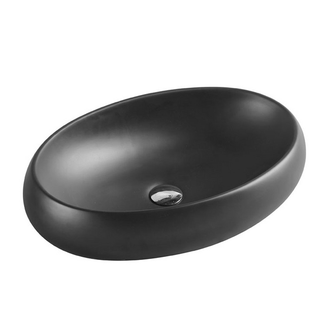 CHUR 33 Counter Top Basin - Matte Black (Oval: 610x410x150)