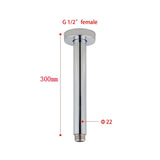 AQU Round Ceiling Shower Arm 300mm - Chrome
