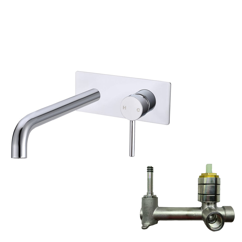 LUCID PIN Series Wall Mixer With Round Spout - Chrome